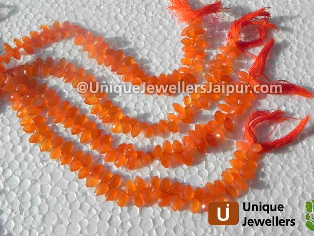 Carnelian Faceted Marquise Beads